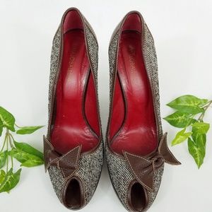 ITALO BALESTRI Fabric/Leather Heels Size38.5